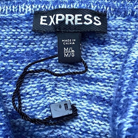 NWOT EXPRESS Wool Mohair Blend Cowl Neck Heather Asymmetrical Hem Sweate… - Picture 2 of 6